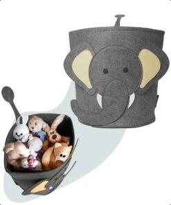Wasmand & Opbergmand Kinderkamer – Speelgoedmand Olifant Voor Kinderen – Jungle Speelgoedkist