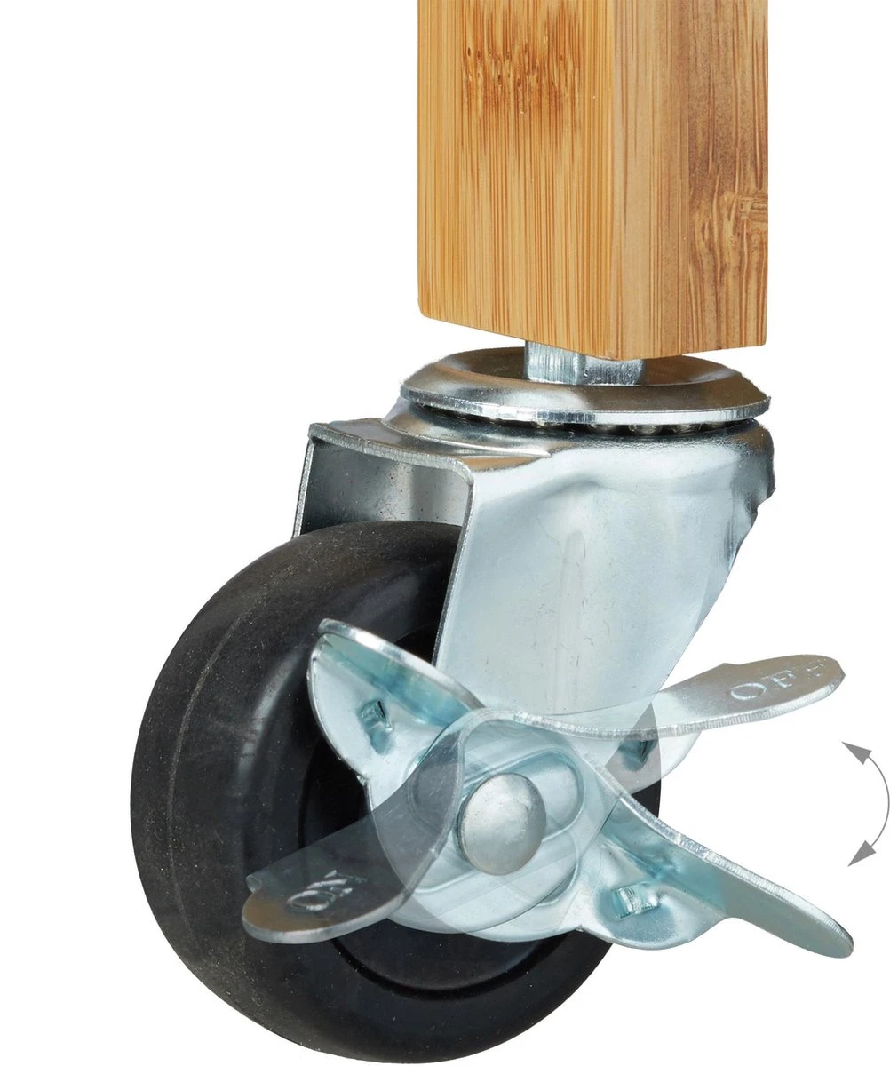 Relaxdays Serveerwagen Hout - Keukentrolley Bamboe - Theewagen - Keukenwagen - Trolley 8 Relaxdays Serveerwagen Hout - Keukentrolley Bamboe - Theewagen - Keukenwagen - Trolley - Afbeelding 6