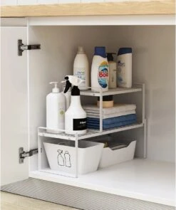 Keuken Organizers - Aanrecht Organiser - 23,8*51,2* 21 - Pannenrekken - Gootsteenkast Organizer - Bureau Organizer - Opbergrek - Kruidenrek - Kast Organizer - Badkamer Organizer -Thuisopslag 1004x1200 1