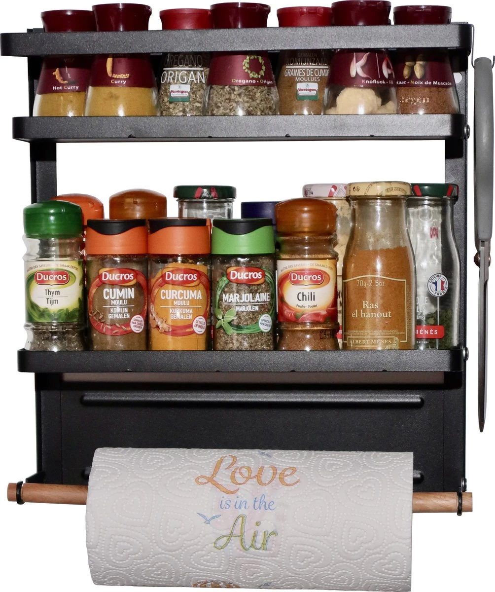 Chefs Cuisine Kruidenrek - Keukenrolhouder - Kruidenrek Ophangbaar - Keuken Organizers - Magnetisch Kruidenrek - Keukenrolhouder Hangend - Keukenrolhouder Zwart 8 Chefs Cuisine Kruidenrek - Keukenrolhouder - Kruidenrek Ophangbaar - Keuken Organizers - Magnetisch Kruidenrek - Keukenrolhouder Hangend - Keukenrolhouder Zwart - Afbeelding 6