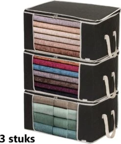 Housum Opbergtassen - Kleding Opbergen In Kast - Voor Kussens, Kleding En Handdoeken - Stof - 72 Liter - 3 Stuks