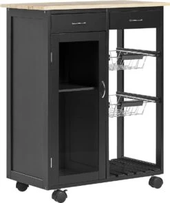 Beliani BOVES - Keukentrolley - Zwart - MDF 25 Beliani BOVES - Keukentrolley - Zwart - MDF -Thuisopslag 1005x1200 2