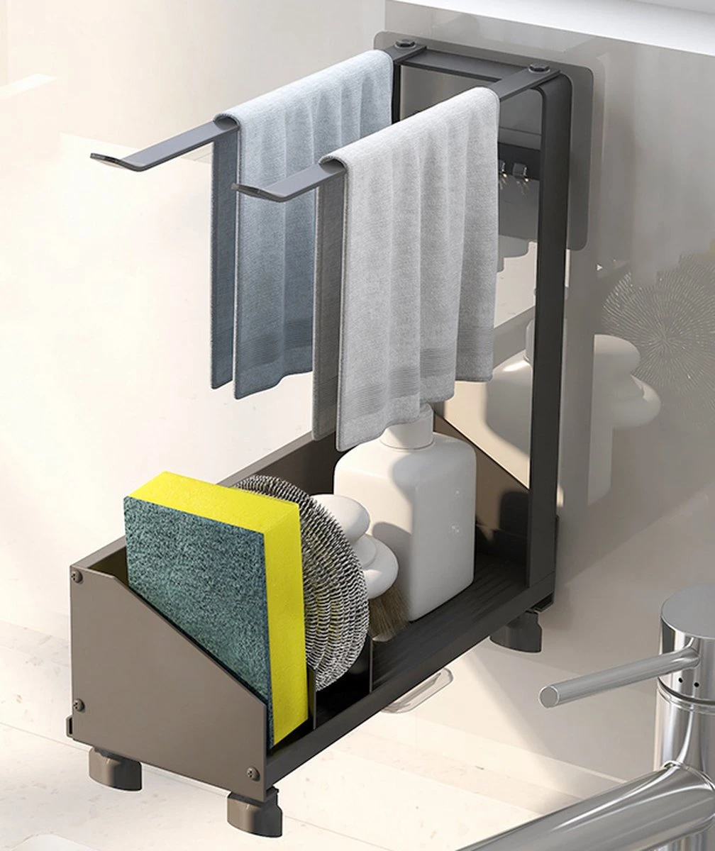 Keuken Organizer - Gootsteen Organizer - Vaatdoekhouder - Droogrek - Vaatrek - Sponshouder - Aanrecht Organizer - Keukenrek 8 Keuken Organizer - Gootsteen Organizer - Vaatdoekhouder - Droogrek - Vaatrek - Sponshouder - Aanrecht Organizer - Keukenrek - Afbeelding 6