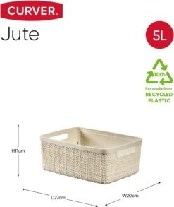 Curver Jute Opbergmand - S - 5L - Offwhite -Thuisopslag 1010x1200 2
