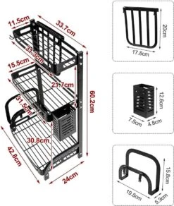 Sens Design Kruidenrek Staand – Keukenrek Voor Kruidenpotjes - Zwart -Thuisopslag 1015x1200