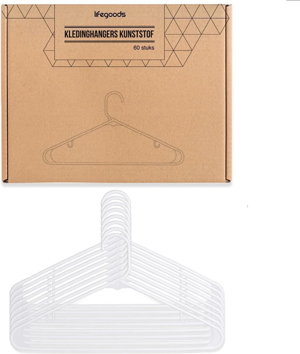 LifeGoods Kledinghangers - 30 Stuks - Broeklat - Plastic - Wit 4 LifeGoods Kledinghangers - 30 Stuks - Broeklat - Plastic - Wit - Afbeelding 2