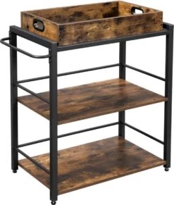 MIRA Home - Serveerwagen - Keukenrek - Opbergrek - Industrieel - Bruin - 65x40x86 -Thuisopslag 1019x1200 3