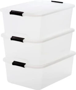 IRIS Topbox Opbergbox - 30 L - Kunststof - 3 Stuks - Transparant