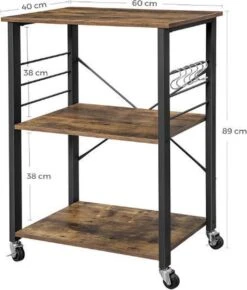 MIRA Home Keukentrolley – Keuken Organizer – Modern – Spaanplaat – Bruin - 60x40x89 -Thuisopslag 1023x1200 16