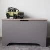 Opbergkist / Speelgoedkist XL (150L) - Stevig - Kwalitatief - Massief Hout - Grijs - Speelgoed - Kinderen (Opbergbox - Opbergbank - Opbergdoos - Dekenkist - Speelgoedbank - Houten Kist)
