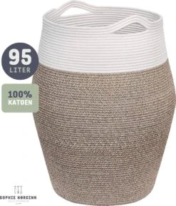 Bestseller #1 Mand Van Sophie Nordinn® - Opbergmand Goteborg (Bruin/wit Groot) - Wasmand - Wasmanden