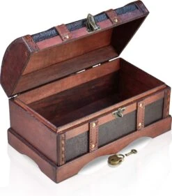 Brynnberg Schatkist "Croco 30x17x16cm" - Grote Schatkist, Zwart Imitatie Krokodillenleer Patroon Hout Met Deksel, Slot En Sleutel, Piratenkist Afsluitbaar, Opbergkist -Thuisopslag 1053x1200 2