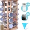 LuZana® Draaibaar Kruidenrek Staand Met Potjes - Bamboe- 20 Kruidenpotjes Met Strooideksel – Incl. Labels, Krijtstift En Trechter -Thuisopslag 1055x1200