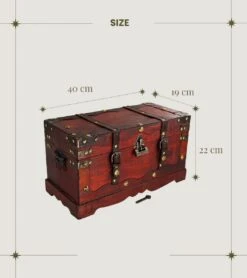 Brynnberg Vintage Schatkist Groot - Houten Kist Met Slot 40x19x22cm Massief Houten Schatkist Piratenjacht Hout Koloniale Stijl Piratenkist Geldkist Cadeau -Thuisopslag 1067x1200 1