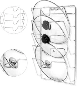 Janse Pannendekselhouder - Keukenkast Organizer - Pannenrek - Dekselhouder - Pannendeksel Organizer - Opbergrek - Pannendeksel Rek