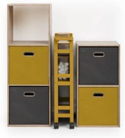 5Five Keuken Of Badkamer Trolley 3-laags - Geel - D15 X B40 X H75 Cm - Mdf Hout - Met Wielen -Thuisopslag 1085x1200 4