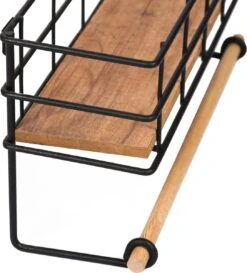 Ophangbaar Kruidenrek Voorzien Met Keukenrolhouder Van Naturn Living | Zwevende Wandplank | Keukenrol Houder | Keuken Opbergrek | Multifunctioneel Kruidenrek | Mat Zwart -Thuisopslag 1087x1200 5