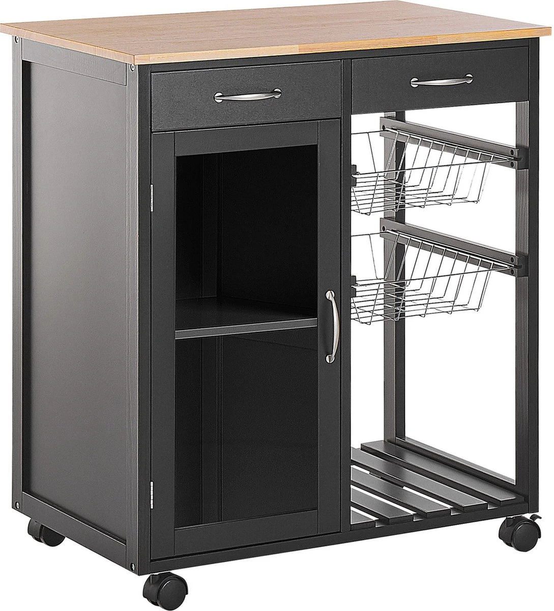 Beliani BOVES - Keukentrolley - Zwart - MDF 3 Beliani BOVES - Keukentrolley - Zwart - MDF