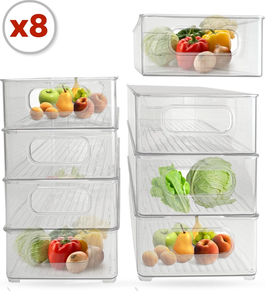 Box Me - Koelkast Organizer - 8 Stuks - Organizer Bakjes - Bakjes - Opberg Bakjes - Plastic Bakjes 3 Box Me - Koelkast Organizer - 8 Stuks - Organizer Bakjes - Bakjes - Opberg Bakjes - Plastic Bakjes