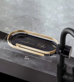 Merkloos Kraan Organizer - Doucherek - Vaatdoekhouder - Sponshouder - Zeepbakje - Douche Organizer - Keuken Organizer - Badkamer Aanrecht Organizer - Gootsteen Organizer - Kraan Houder - Rek - Keuken Rek -Thuisopslag 1093x1200 8