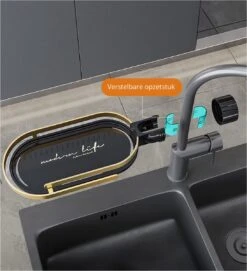 Merkloos Kraan Organizer - Doucherek - Vaatdoekhouder - Sponshouder - Zeepbakje - Douche Organizer - Keuken Organizer - Badkamer Aanrecht Organizer - Gootsteen Organizer - Kraan Houder - Rek - Keuken Rek -Thuisopslag 1094x1200 2