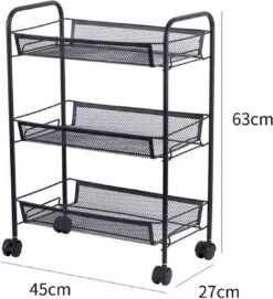 Buxibo Opbergrek 3 Laags Op Wieltjes Met Vakken - Keukentrolley Op Wielen - Badkamer/Keuken/Kamer Opbergrek - Nisrek - 45cmx37cmx63cm - Zwart 23 Buxibo Opbergrek 3 Laags Op Wieltjes Met Vakken - Keukentrolley Op Wielen - Badkamer/Keuken/Kamer Opbergrek - Nisrek - 45cmx37cmx63cm - Zwart -Thuisopslag 1094x1200 3