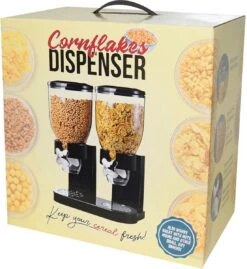 MikaMax Cornflakes Dispenser - Voorraadbus - Cornflakes Voorraadpot - Ontbijt Granendispenser - Zwart - 2 X 500 Gram -Thuisopslag 1103x1200