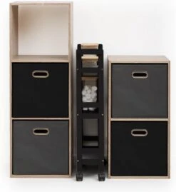 Five® Smalle Keukentrolley 3 Niveaus Zwart - Zwart - Decoratief -Thuisopslag 1103x1200 4