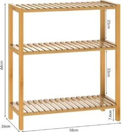 Casaria Kast Met 3 Planken - 66x58x26 Cm