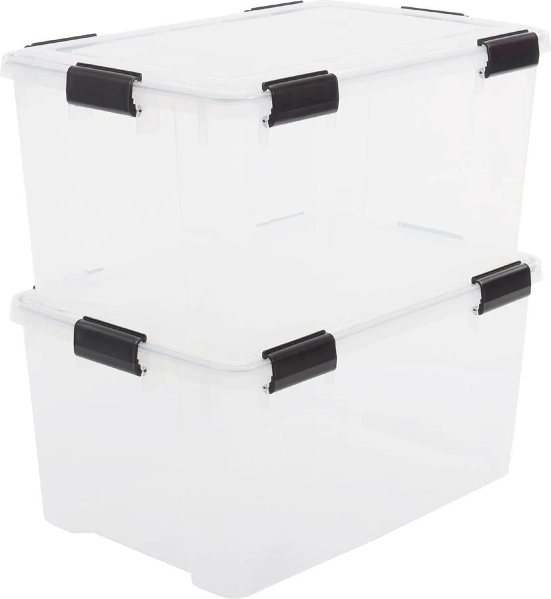 IRIS Airtight Box Opbergbox - 50L - 2 Stuks - Transparant/Zwart 3 IRIS Airtight Box Opbergbox - 50L - 2 Stuks - Transparant/Zwart