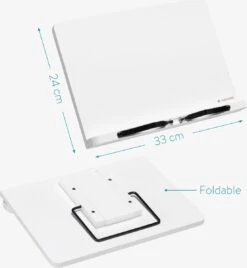 Navaris Bamboe Kookboekenstandaard En Tablethouder - Met 2 Verstelbare Metalen Paginaklemmen - 33 X 24 Cm - Wit -Thuisopslag 1107x1200 4