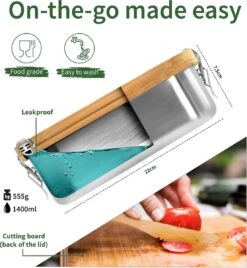 Bamboe Lunch Box 1400 Ml | Broodbox | Ecologisch | Roestvrijstalen Lunchbox | Bentobox No Leak | Smaakloos | Bamboe Grote Broodtrommel | Lunchbox Volwassenen | Lunchbox RVS Bamboe | Bambaw -Thuisopslag 1108x1200