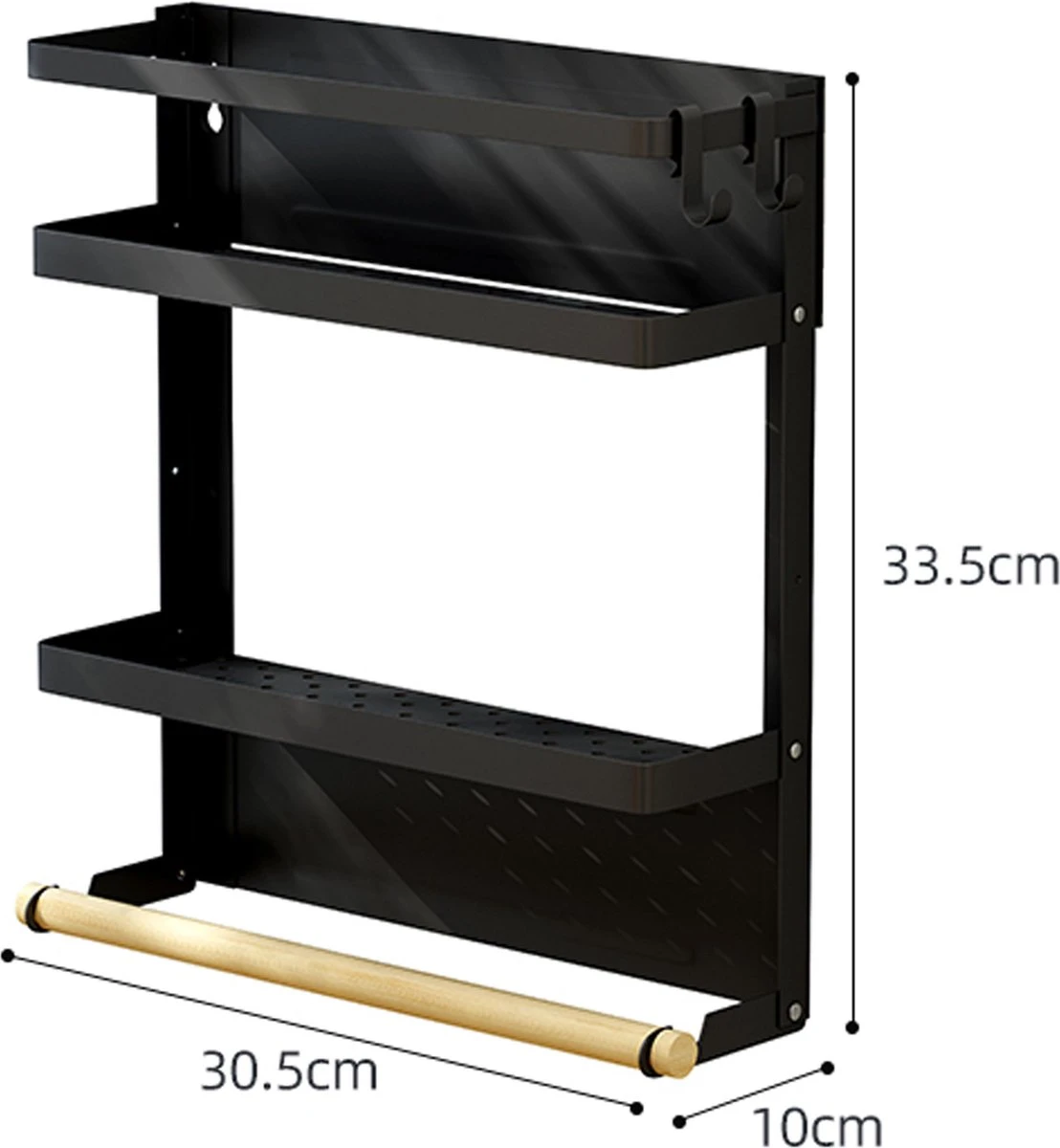 Chefs Cuisine Kruidenrek - Keukenrolhouder - Kruidenrek Ophangbaar - Keuken Organizers - Magnetisch Kruidenrek - Keukenrolhouder Hangend - Keukenrolhouder Zwart 5 Chefs Cuisine Kruidenrek - Keukenrolhouder - Kruidenrek Ophangbaar - Keuken Organizers - Magnetisch Kruidenrek - Keukenrolhouder Hangend - Keukenrolhouder Zwart - Afbeelding 3