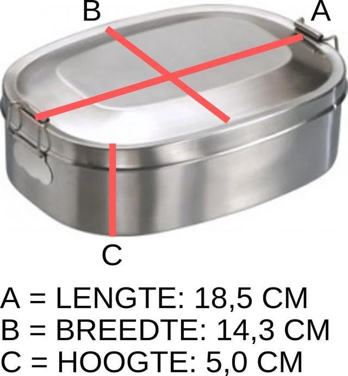 Lunchbox - RVS - Large - Large 4 Lunchbox - RVS - Large - Large - Afbeelding 2