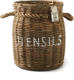 Riviera Maison Keukengerei Houder Lepelhouder - Rustic Rattan Utensils Pot - Bruin -Thuisopslag 1109x1200 5