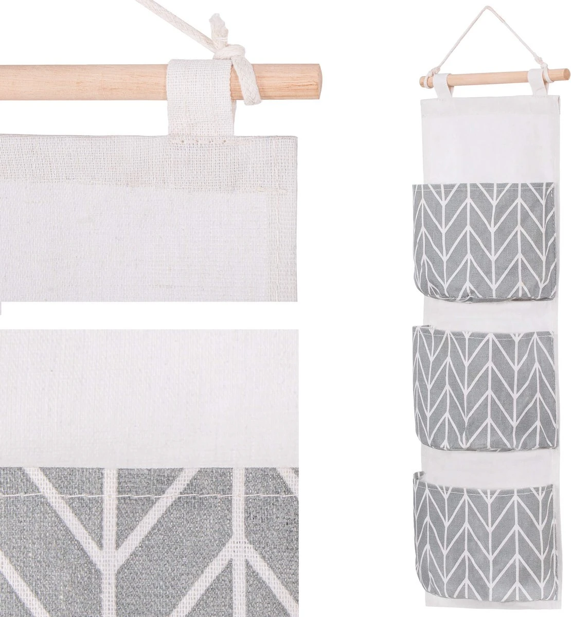 Springos Hangende Organizer | Hangende Opberger | Kinderkamer Accessoires | 3 Zakken | Grijs 10 Springos Hangende Organizer | Hangende Opberger | Kinderkamer Accessoires | 3 Zakken | Grijs - Afbeelding 8