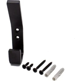 Marcellis - Ophang Haak - Luxe Industriële Kapstok Haak - Hoed Jas Haak - 1 Stuks - Mat Zwart - Metaal - Incl. Bevestigingsmateriaal -Thuisopslag 1110x1200 6