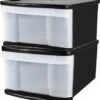 IRIS Stacking Drawer - Opberglade - 11 L - Kunstof - Zwart/Transparant - Set Van 2 -Thuisopslag 1114x1200 3