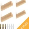 Homium Houten Wandhaken - 8 Cm - 4 Stuks - Beukenhout | Kapstokhaak - Kapstok Haakjes - Ophanghaak - Jashaak - Wandhaak - Wandkapstok - Handdoekhaak - Haken