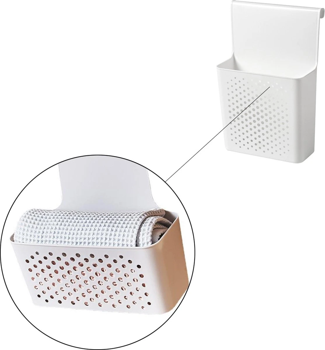 Keukendeur Organizer - Wit - 35,6 X 24 X 9,2 Cm - Hangende Keuken Opberger - Gootsteenkast Mand - Keukenkast Organiser - Deurmand - Gootsteenkast Organizer - Hangende Organizer 9 Keukendeur Organizer - Wit - 35,6 X 24 X 9,2 Cm - Hangende Keuken Opberger - Gootsteenkast Mand - Keukenkast Organiser - Deurmand - Gootsteenkast Organizer - Hangende Organizer - Afbeelding 7