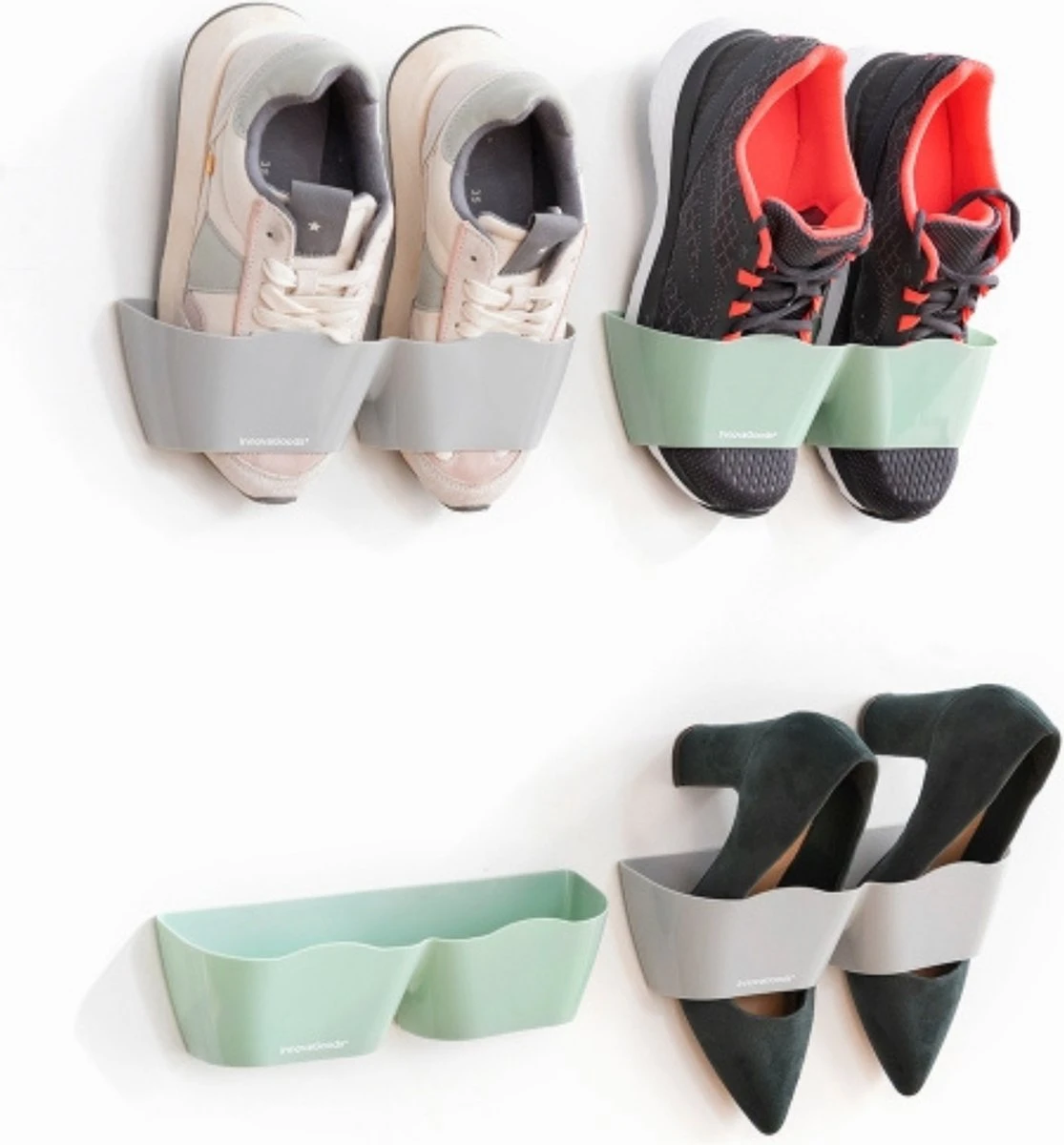 Innova Schoenen Opbergsysteem - Shoe Rack - Schoenenrek Hangend - Schoenen Organizer - Zelfklevend - (Set Van 4 Paar) 3 Innova Schoenen Opbergsysteem - Shoe Rack - Schoenenrek Hangend - Schoenen Organizer - Zelfklevend - (Set Van 4 Paar)