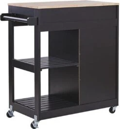 Beliani TRAPANI - Keukentrolley - Zwart - MDF 31 Beliani TRAPANI - Keukentrolley - Zwart - MDF -Thuisopslag 1119x1200 4