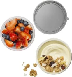 Lock&Lock Yoghurt Beker To Go - Muesli Beker To Go - Lunchbeker - Salade To Go - Saladebox - Large - 760 Ml + 310 Ml - Wit -Thuisopslag 1121x1200 1