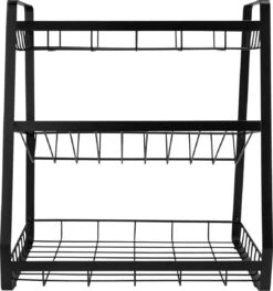 QUVIO Kruidenrek - Keukenrek Staand - Keukenrekje - Keukenrek - Aanrecht Organizer - Metaal - 19 X 35 X 38 Cm -Thuisopslag 1123x1200