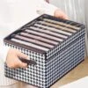 Merkloos Kleding Organizer Met Doorzichtige Deksel-9 Lagen Size L-pied De Poule Pattern- Opbergmanden Met Doorzichtige Deksel- Lade Organizer - Opbergsysteem Voor Kast - Broeken - Kast Organizer - Kledingkast -Thuisopslag 1131x1200 2