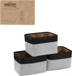 LifeGoods Opbergmand - 3 Stuks - Kast Organizer - 20 L - Textiel - Grijs -Thuisopslag 1131x1200 5