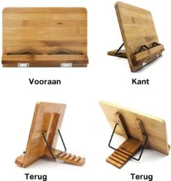 Wonix® - Boekenstandaard - Boekhouder - Documenthouder - Verstelbare - Opvouwbaar - Bamboe -Thuisopslag 1132x1200 7