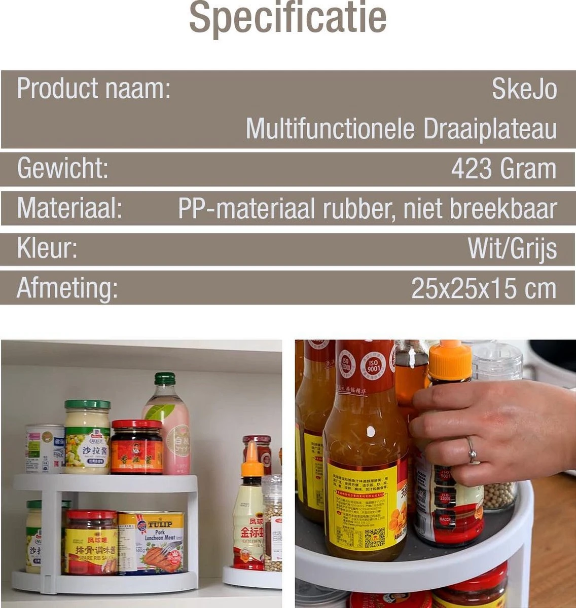 Draaiplateau Badkamer Accessoires Opbergrek Kruidenrek Plateau 2 - Keukenrek - Keuken Organizers - Koelkast Organiser Staand - Aanrecht Rek - Lazy Susan - Keukenkastorganizers - Kruidencarrousel - Rond - Draaischijf - Kruiden Organizer - Draaibaar 7 Draaiplateau Badkamer Accessoires Opbergrek Kruidenrek Plateau 2 - Keukenrek - Keuken Organizers - Koelkast Organiser Staand - Aanrecht Rek - Lazy Susan - Keukenkastorganizers - Kruidencarrousel - Rond - Draaischijf - Kruiden Organizer - Draaibaar - Afbeelding 5