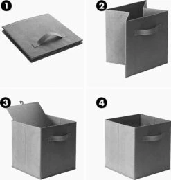 SWILIX ® Multifunctioneel Opbergmand / Opbergbox - 7 Stuks - 20 L - Grijs -Thuisopslag 1140x1200 1