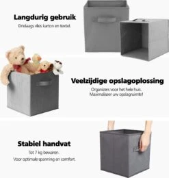 SWILIX ® Multifunctioneel Opbergmand / Opbergbox - 7 Stuks - 20 L - Grijs -Thuisopslag 1142x1200 23